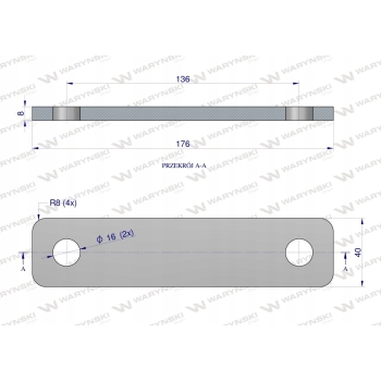 Płytka dwuotworowa mocowanie podkładka cybantu jarzma M14 120mm WARYŃSKI