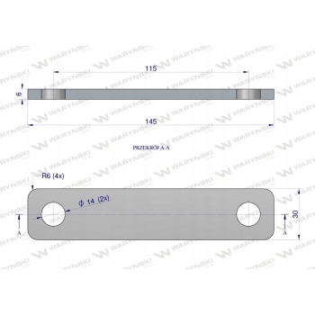 Płytka dwuotworowa mocowanie podkładka cybantu jarzma M12 100mm WARYŃSKI