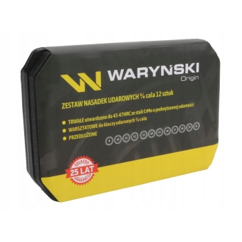 Zestaw nasadek udarowych 3/8 długie z utwardzanej stali CrMo 12el. WARYŃSKI, WMU283