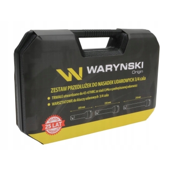 Zestaw przedłużek do nasadek udarowych 3/4 100 150 250mm stal CrMo WARYŃSKI, WMU294