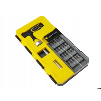 Zestaw końcówek wkrętakowych bitów z uchwytem grzechotkowym typu T WARYŃSKI, WMA142