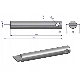 Sworzeń wspornika zaczepu górnego URSUS C-360 ORYGINAŁ URSUS