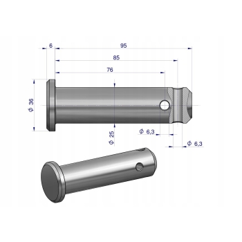 Sworzeń mocowania wieszaka L.P 46550120 URSUS C-360 ORYGINAŁ URSUS