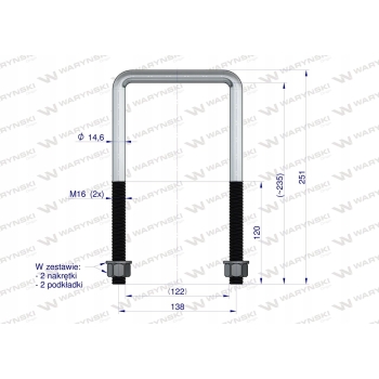 Cybant Obejma Jarzmo długie M16 122x235 WARYŃSKI