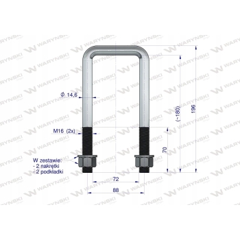 Cybant Obejma Jarzmo długie M16 72x180 WARYŃSKI