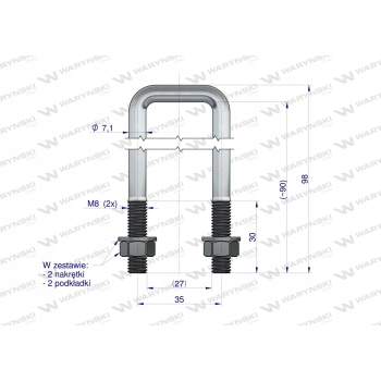 Cybant Obejma Jarzmo długie M8 27x90 WARYŃSKI