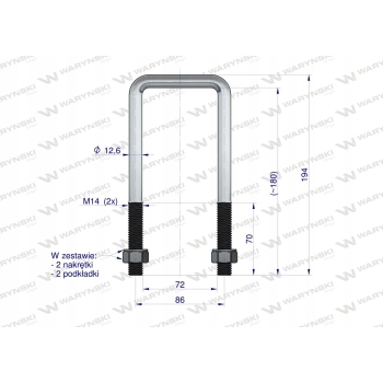 Cybant Obejma Jarzmo długie M14 72x180 WARYŃSKI