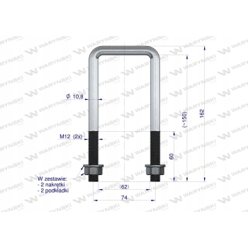 Cybant Obejma Jarzmo długie M12 62x150 WARYŃSKI