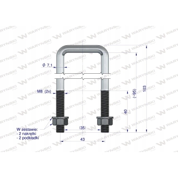 Cybant Obejma Jarzmo długie M8 35x95 WARYŃSKI