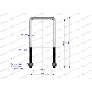 Cybant Obejma Jarzmo długie M14 112x260 WARYŃSKI