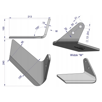 Lemiesz boczny prawy Unia Cross AU/2365 WARYŃSKI