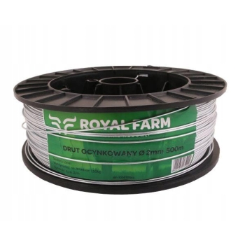 Drut do pastucha ocynkowany fi 2.0mm 500m ROYAL FARM, RF-105010013