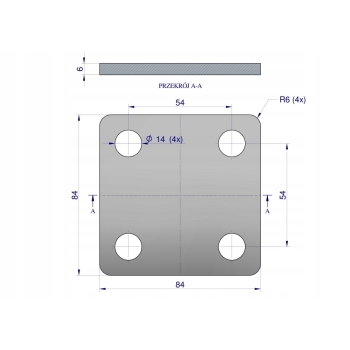 Płytka czterootworowa mocowanie podkładka cybantu jarzma M12 40 WARYŃSKI