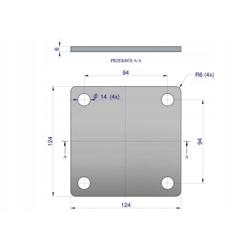 Płytka czterootworowa mocowanie podkładka cybantu jarzma M12 80 WARYŃSKI