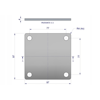 Płytka czterootworowa mocowanie podkładka cybantu jarzma M8 66 WARYŃSKI