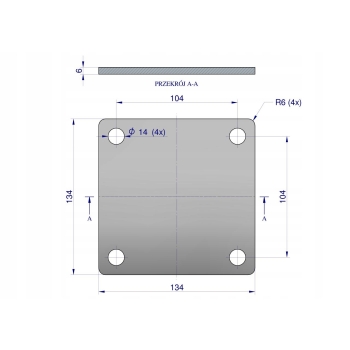 Płytka czterootworowa mocowanie podkładka cybantu jarzma M12 90 WARYŃSKI