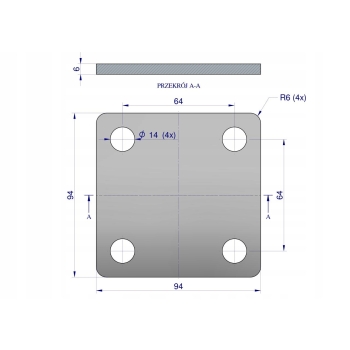 Płytka czterootworowa mocowanie podkładka cybantu jarzma M12 50 WARYŃSKI