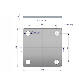 Płytka czterootworowa mocowanie podkładka cybantu jarzma M12 70 WARYŃSKI