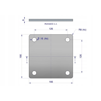 Płytka czterootworowa mocowanie podkładka cybantu jarzma M14 110 WARYŃSKI