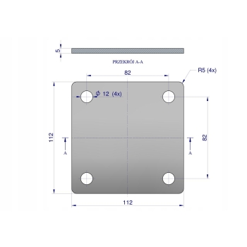 Płytka czterootworowa mocowanie podkładka cybantu jarzma M10 70 WARYŃSKI