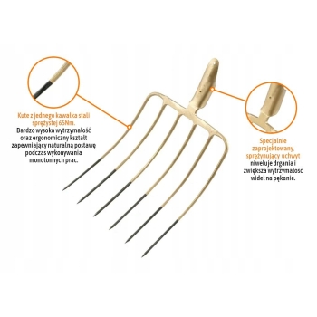 Widły 6-zębne do kiszonki / kukurydzy kute TEGER