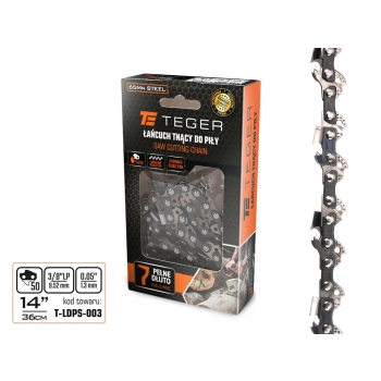 Łańcuch do piły 14cal 36cm 3/8cal 1.3mm 50 ogniw / pełne dłuto TEGER, T-LDPS-003