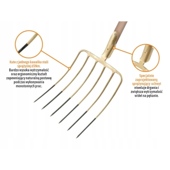 Widły gospodarcze 6-zębne do kiszonki / kukurydzy 1580mm TEGER