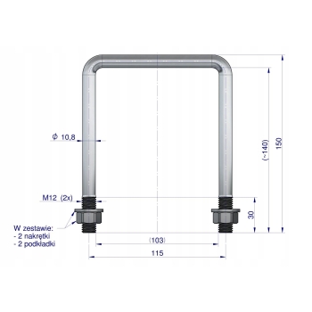 Cybant Obejma Jarzmo M12 103x140 UNIA 1717000010/U WARYŃSKI