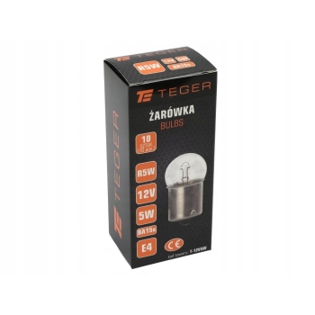 Żarówka 12V 5W BA15s 10 sztuk TEGER