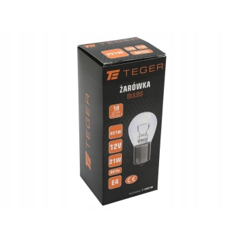 Żarówka 12V 21W BA15s 10 sztuk TEGER