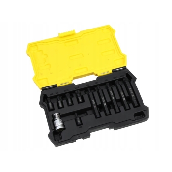 Zestaw bitów 75mm spline ze stali S2 z adapterem 1/2 11 elementów WARYŃSKI, WMA017