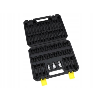 Zestaw bitów 75mm torx hex spline ribe stal S2 z adapterami 75 el. WARYŃSKI, WMA075