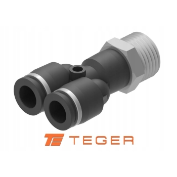 Trójnik tekalan typ Y gwint zewnętrznym (teflon) 4mm x 1/8 TEGER, T-TGZY-018-04