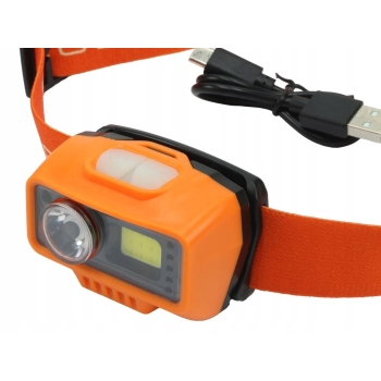 Latarka czołówka LED COB 500Lm uruchamiana gestem 1400mAh USB TEGER