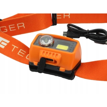 Latarka czołówka LED COB 500Lm uruchamiana gestem 1400mAh USB TEGER