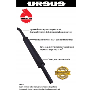 Tłumik okrągły długi 5.4kg 1280mm URSUS C-360 ORYGINAŁ URSUS