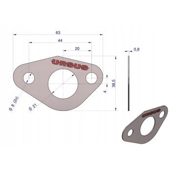 Uszczelka układu smarowania krążelit 0.8mm URSUS C-360 ORYGINAŁ URSUS, 50607310U